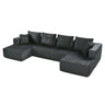 U-Shaped Modular Sectional Sofa With Double Chaise, Oversized Deep Seat For Living Room