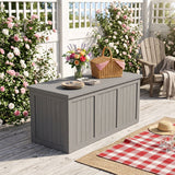 Outdoor Deck Box, Storage With Seat & Table Top