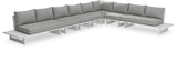 Maldives - 7 Piece Water Resistant Outdoor Patio Modular Sectional With White Base