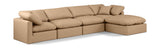 Indulge - Faux Leather 5 Piece Modular Sectional With Chaise - Tan