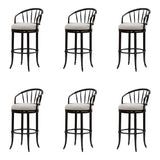 Luther - Commercial Grade Steel Frame Fabric Upholstered Swivel Bar Height Barstool
