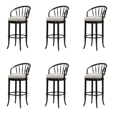 Luther - Commercial Grade Steel Frame Fabric Upholstered Swivel Bar Height Barstool