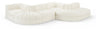 Rummi - Rounded Velvet Performance Fabric Upholstered 6 Piece Modular Sectional