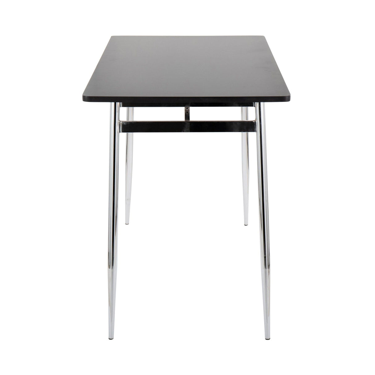 Marcel - Contemporary Counter Table - Chrome Metal And Black Wood