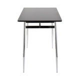 Marcel - Contemporary Counter Table - Chrome Metal And Black Wood