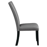 Caralin - Side Chair (Set of 2) - Gray Synthetic Leather & Black