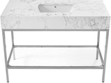 Marmo - Engineered Marble Bathroom Vanity With Chrome Base