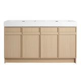 Freestanding Bathroom Vanity With Resin Sink & Soft Close Cabinet Doors