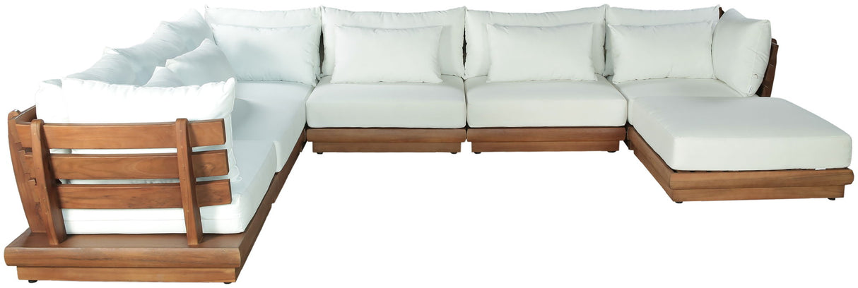 Mirella - 7 Piece Water Resistant Fabric Upholstered Outdoor Patio Modular Sectional