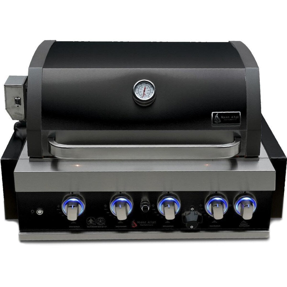 Mont Alpi Artwood Series 6.5 Ft Propane Outdoor Kitchen Island w/ 4-Burner Grill - MA400-AWBSS