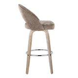 Renee - Upholstered Fixed-Height Barstool (Set of 2) - Whitewashed Wood