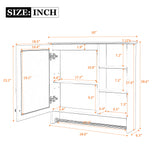 Wall Mount 2 In 1 Mirror Cabinet With Adjustable Shelf, Soft-Closing Hinges