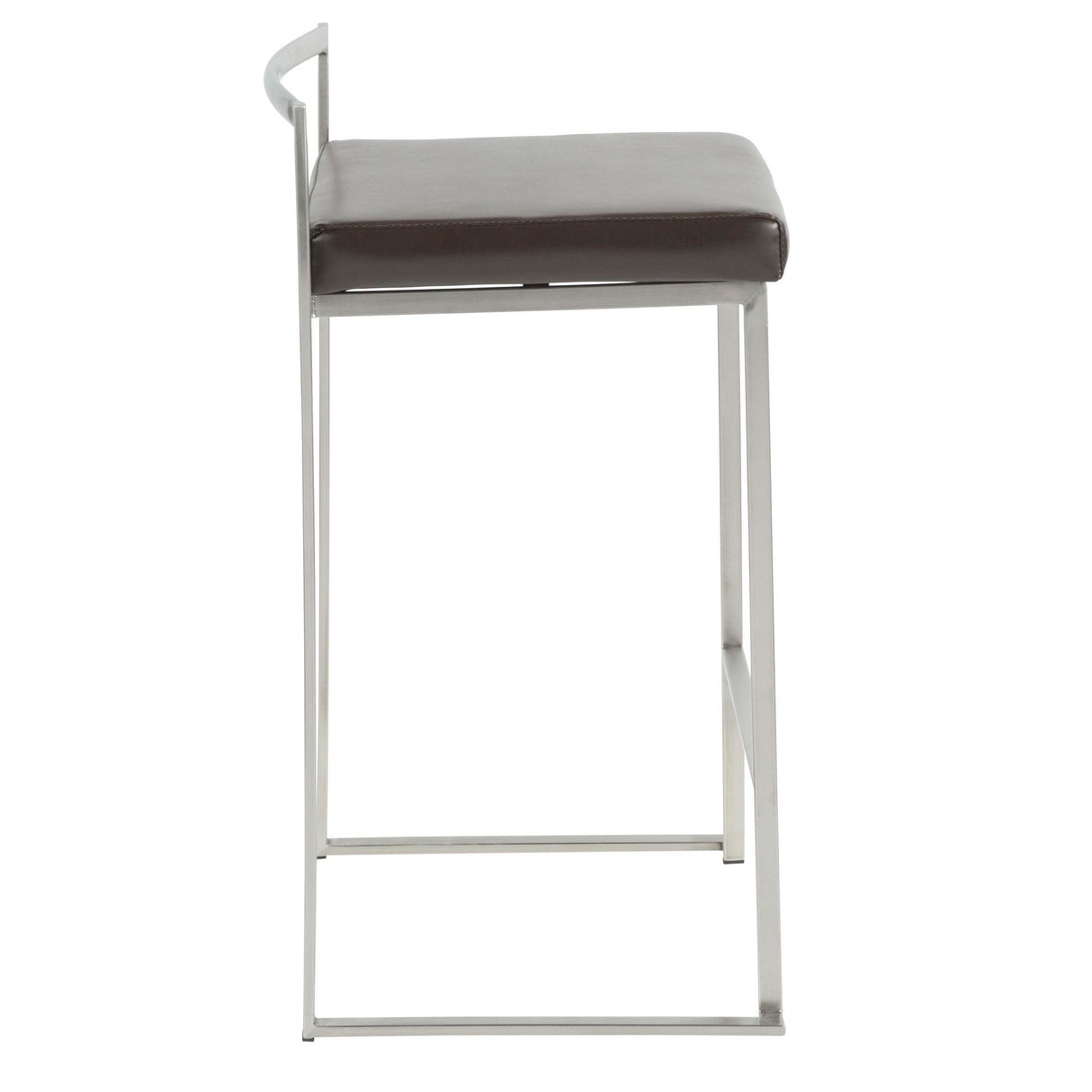 Fuji - 26" Stackable Counter Stool - Brushed Stainless Steel