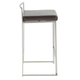 Fuji - 26" Stackable Counter Stool - Brushed Stainless Steel