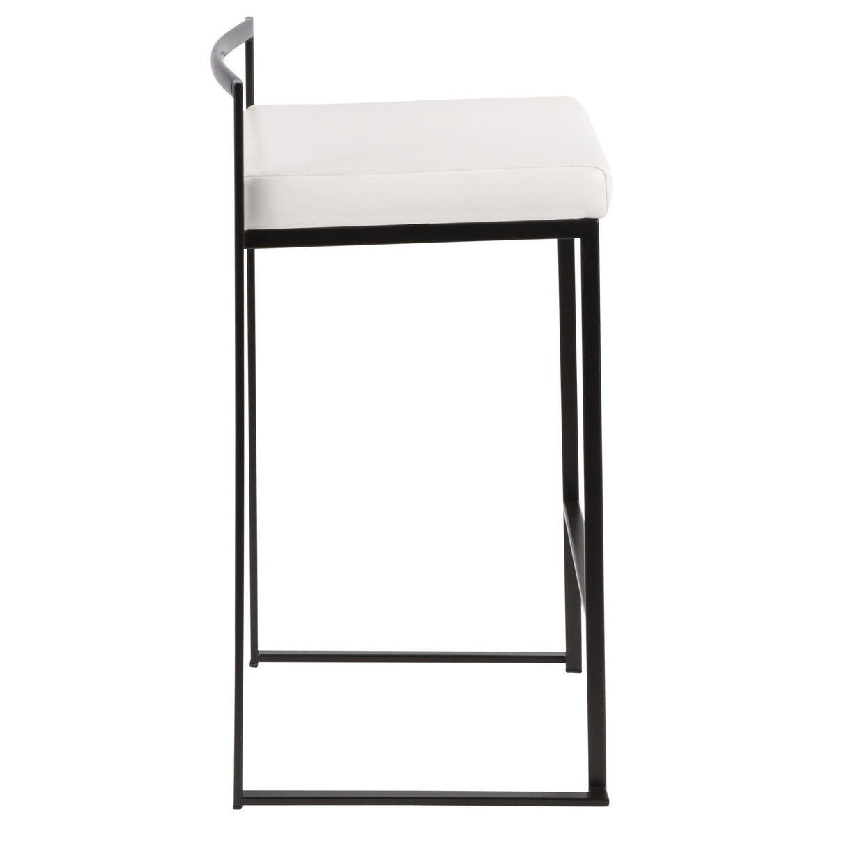 Fuji - Stackable Counter Stool With Cushion - Black Metal