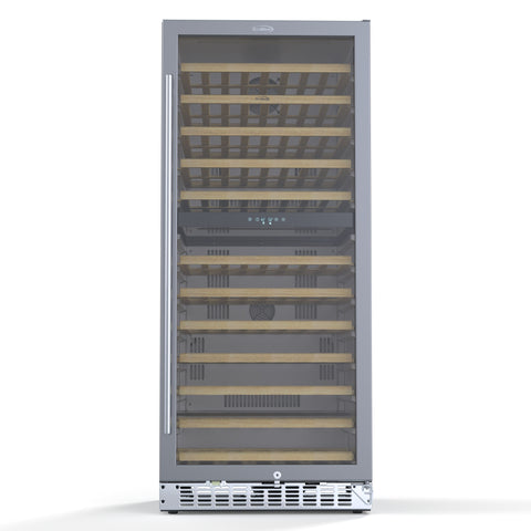 23 in. Dual Zone, Full Glass Door, Wine Cooler Refrigerator, Freestanding or Built-In Unit, 9.7 cu ft. KM-CW92DZ-SS.