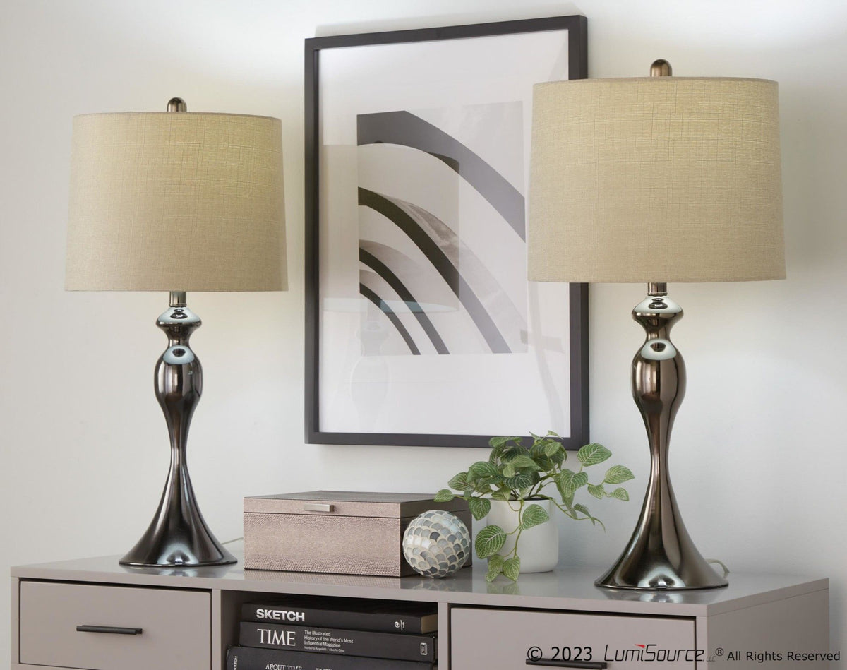 Ashland - 27" Metal Table Lamp (Set of 2) - Beige And Light Gray