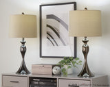 Ashland - 27" Metal Table Lamp (Set of 2) - Beige And Light Gray