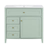 Bathroom Vanity With Sink, 3 Drawers & Cabinet With Adjustable Shelves