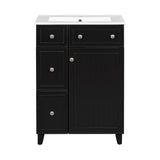 Transitional Style Bathroom Vanity Cabinet With Ceramic Sink