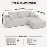 Modern L-Shaped Sectional Sofa With Left Facing Chaise