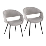 Curvo - Upholstered Chair (Set of 2) - Black Metal Legs