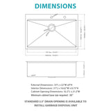 Drop In Kitchen Sink With Pull Out Faucet And Soap Dispenser, Single Bowl Topmount Sink - Gunmetal Black