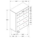 Stevie - Rectangular 5 Drawer Chest - Sand