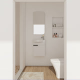 Soft Close Doors Bathroom Vanity With Sink, Compact Wall Mounted Design Basin