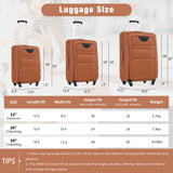 Softside Luggage Expandable 3 Piece Set Upright Spinner Lightweight Suitcase