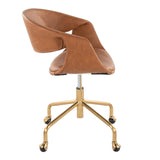 Curvo - Upholstered Task Chair - Gold Metal Base