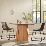Round Pedestal Dining Table - Light Brown
