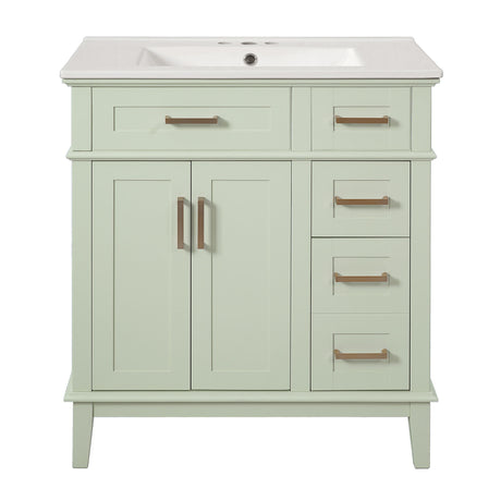 Modern Bathroom Vanity With Ceramic Sink, Soft Close Storage Cabinet