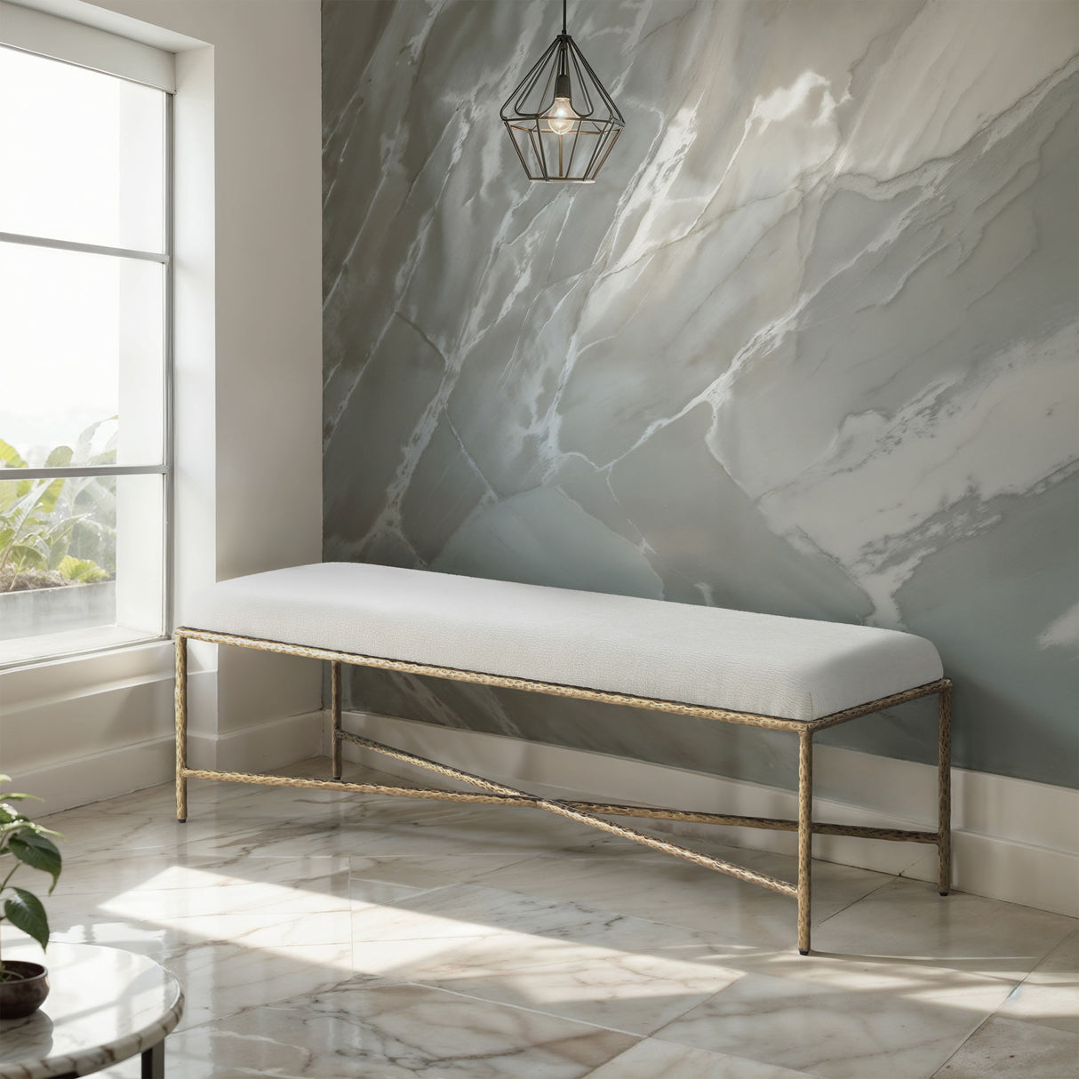 Valley - Bench With Gold Frame