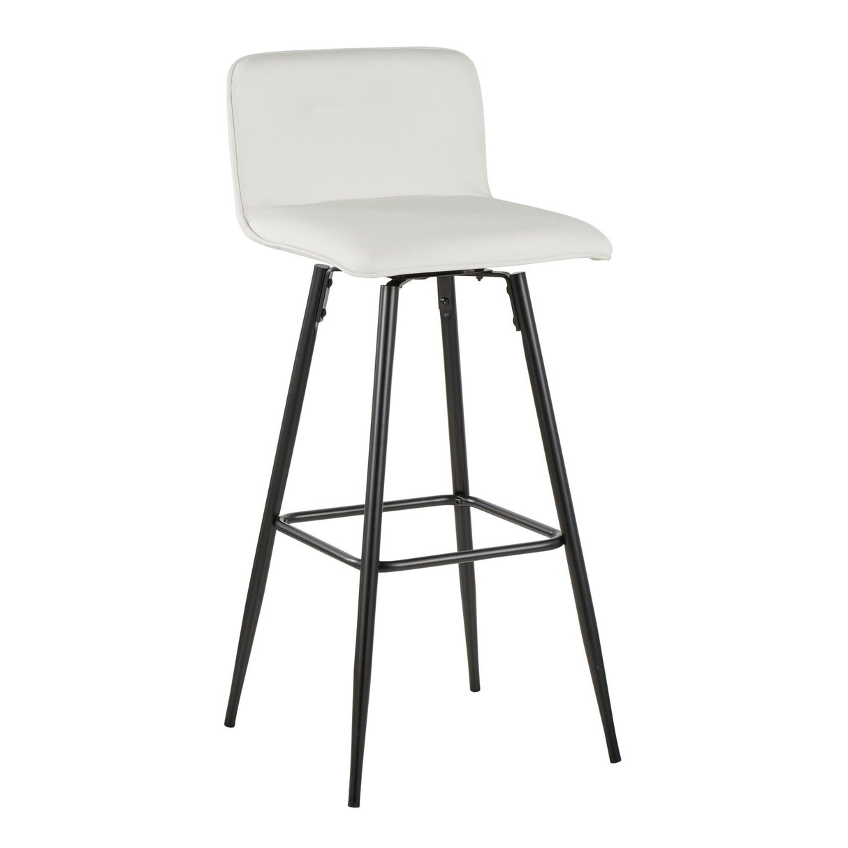 Casper - Contemporary Fixed-Height Barstool (Set of 2) - Black Metal Frame