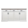 Fluted Sideboard Buffet Cabinet With 4 Doors And 3 Drawers