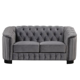 Upholstered Loveseat Sofa With Thick Removable Seat Cushion