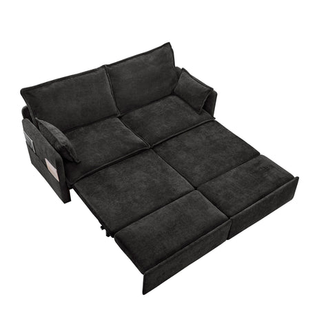 Pull Out Sofa Bed, Corduroy Convertible Sleeper Sofa Couch, Side Storage, And USB / C - Type Charging Ports Chair