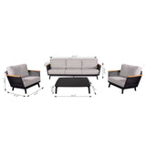 Sofa Set With Armrests - Black