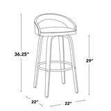 Grotto - Upholstered Fixed-Height Barstool (Set of 2) - Whitewashed Wood, Black Metal