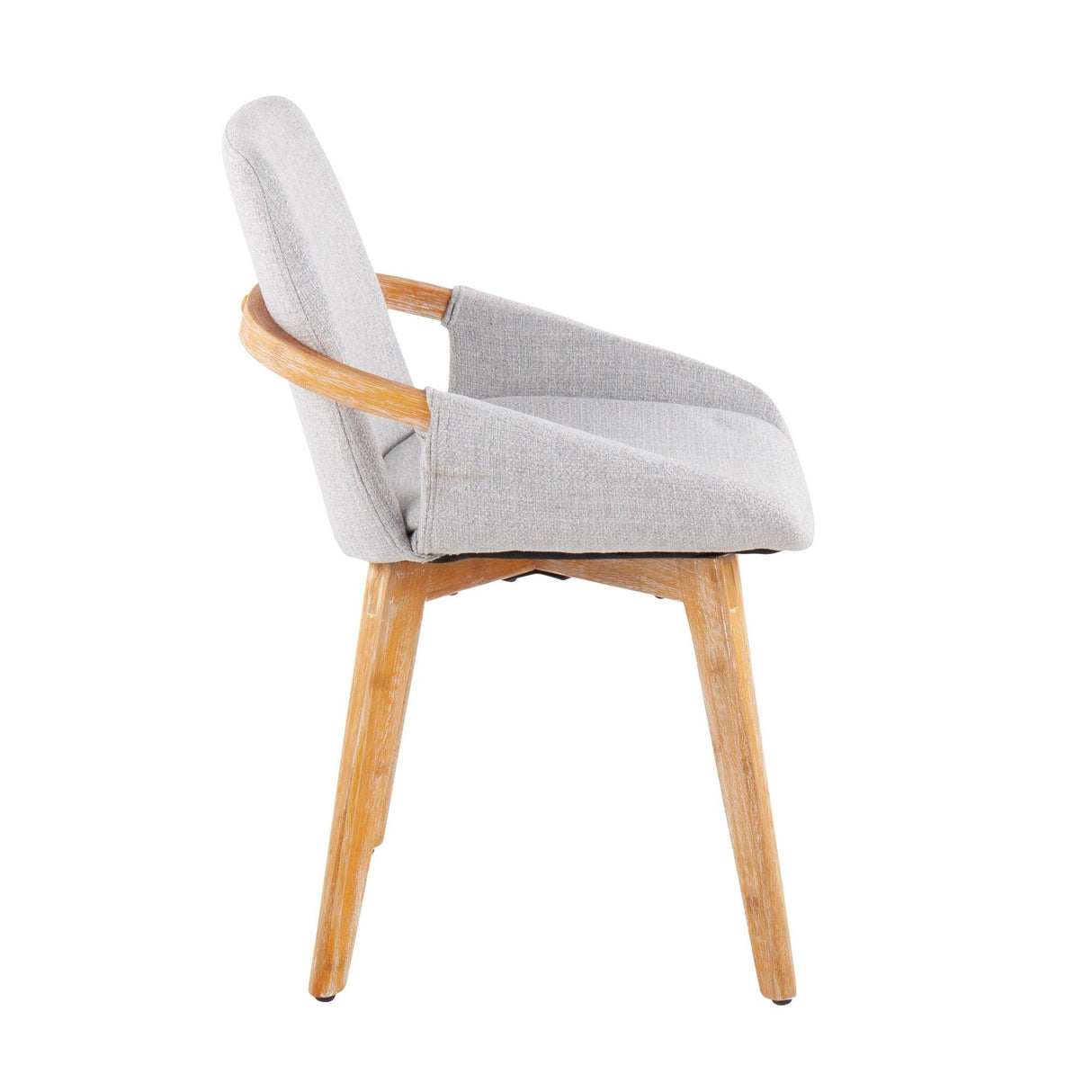 Cosmo - Mid-Century Chair - Natural Bamboo And Light Gray Noise Fabric