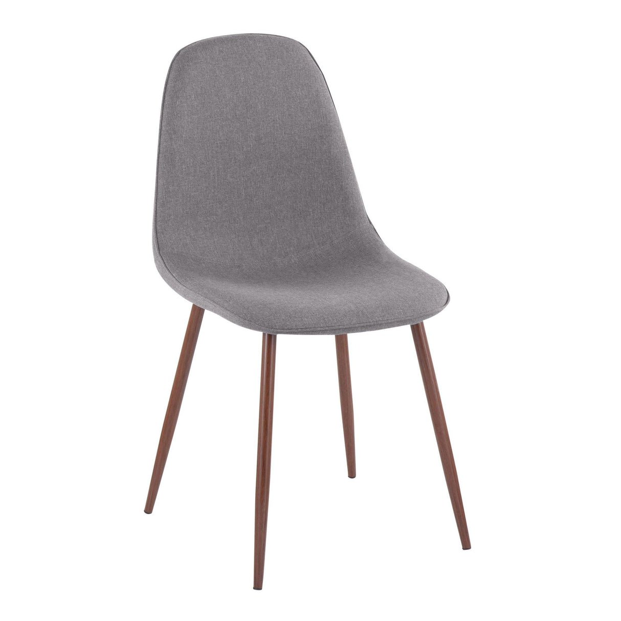Pebble - Contemporary Chair (Set of 2) - Walnut Metal And Charcoal Fabric