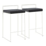 Fuji - Contemporary Stackable Counter Stool (Set of 2) - White Frame