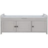 Storage Bench With 3 Shutter-Shaped Doors, Shoe Bench With Removable Cushion And Hidden Storage Space