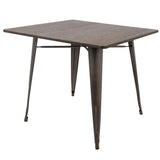 Oregon - 36" Industrial - Farmhouse Dining Table - Antique And Espresso