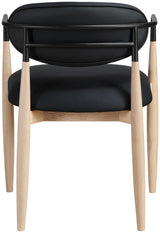 Riccio - Faux Leather Dining Arm Chair (Set of 2) - Natural Frame