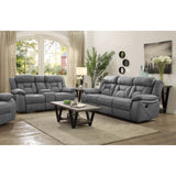 Orson - 2 Piece Reclining Living Room Set In Microfiber With Manual Reclining And Storage Features - Gray