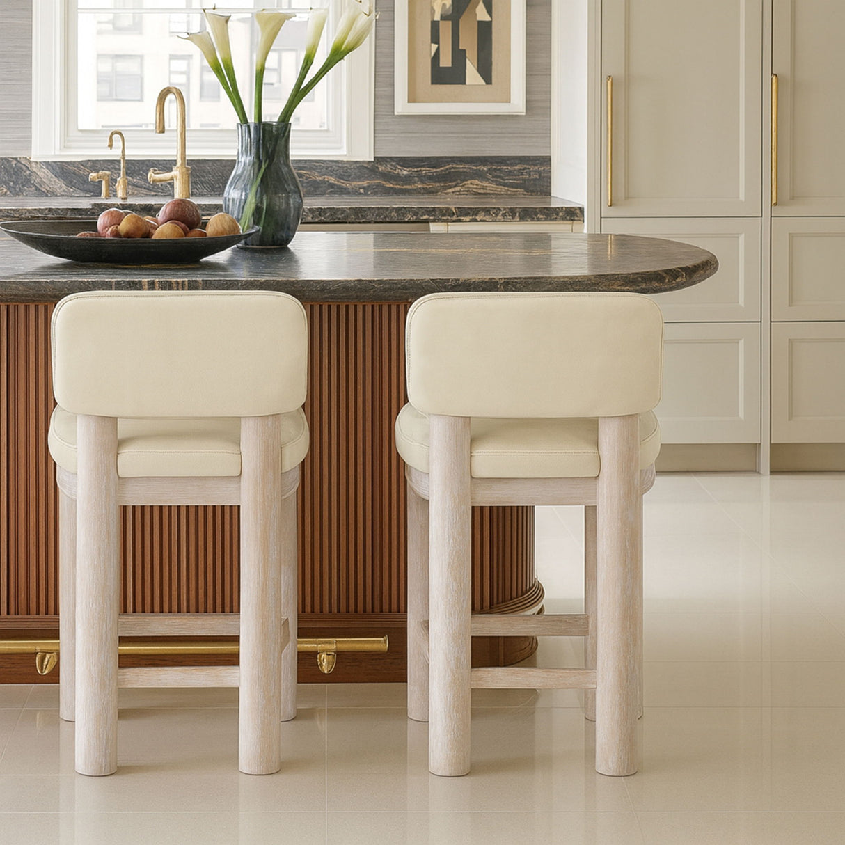 Paloma - Faux Leather Upholstered Counter Stool (Set of 2)