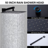Modern 10" Wall Mounted Rainfall Shower Head System