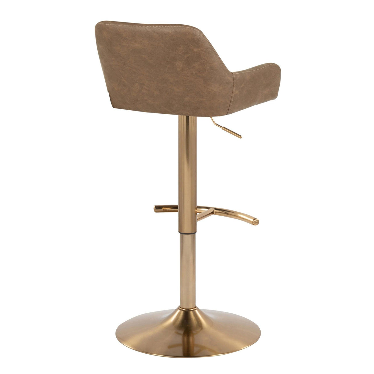 Daniella - Adjustable Barstool (Set of 2) - Gold Base